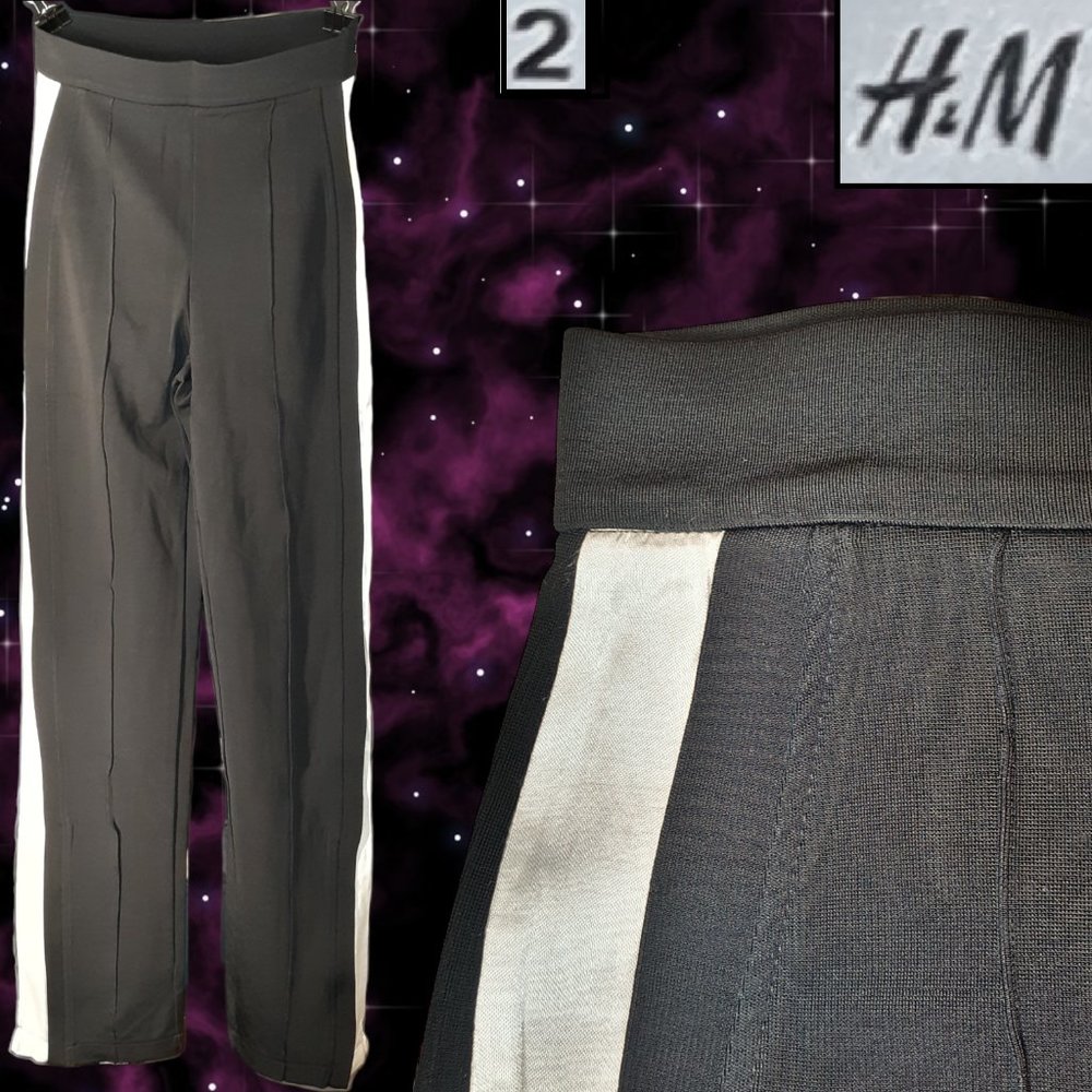 Tuxedo stripe ankle zip pants